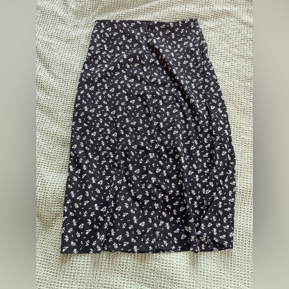 Floral Black Skirt